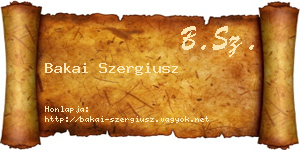 Bakai Szergiusz névjegykártya